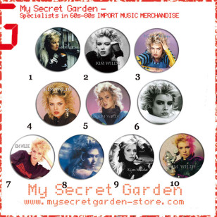 Kim Wilde - 80's Portrait  Pinback Button Badge Set 3a or 3b ( or Hair Ties / 4.4 cm Badge / Magnet / Keychain Set )